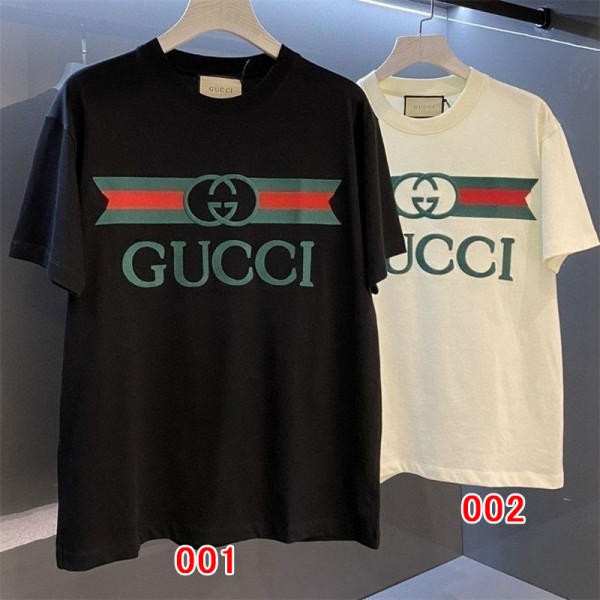 ハイブランド Gucci  Tシャツ 夏 グッチ 半袖tシャツ レディース tシャツ 上着 メンズ カジュアル Tシャツ カットソー ペアカップル 大人の 上質Tシャツ トップス