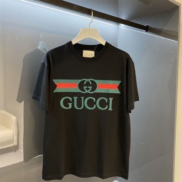 ハイブランド Gucci  Tシャツ 夏 グッチ 半袖tシャツ レディース tシャツ 上着 メンズ カジュアル Tシャツ カットソー ペアカップル 大人の 上質Tシャツ トップス