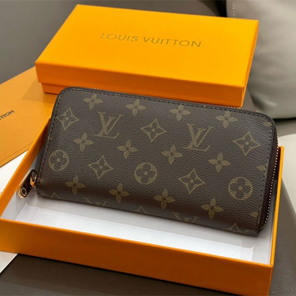 Lv ルイヴィトン ハイブランド 財布 メンズ 長財布 カーボンレザー  多カード収納 ラウンドファスナー 大容量 防水 小銭入れ お札入れ 紳士 ビジネス モノグラム柄