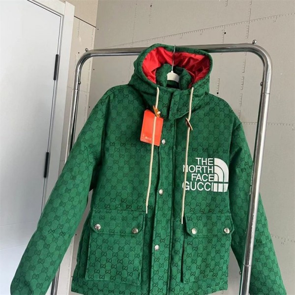 ザノースフェイス ＆GUCCI ブランドダウンコート メンズ コート THE NORTH FACE＆グッチダウンジャケット 防寒 ダブルジッパー 男女兼用 カジュアル 通勤 厚手 大きい ダウンジャケット 中綿 フード付き ボリュームネック