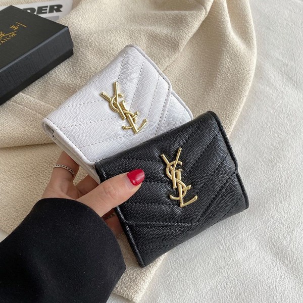 YSL イブサンローラン ブランド 財布 サイフ コイン収納可 多機能 携帯便利 レザー 二つ折りサイフ 人気