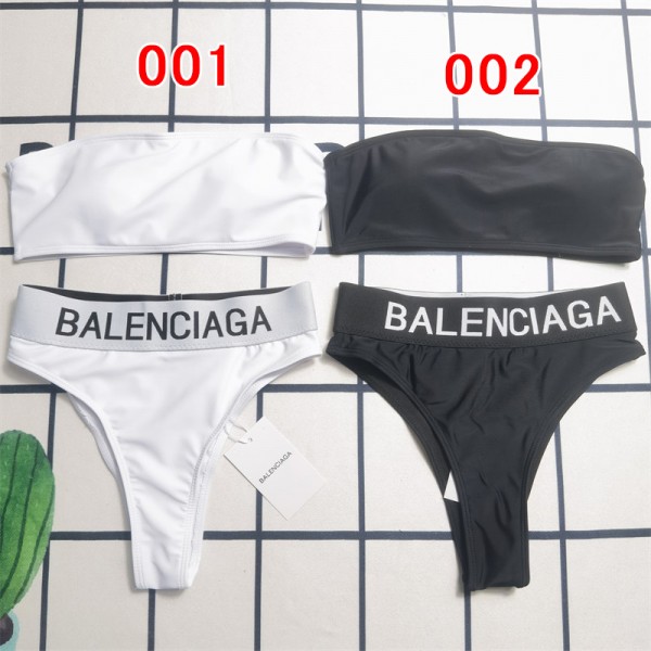 バレンシアガ ブランドビキニレディース 上下セット 水着 balenciaga スイムウェア セクシー パット入れ 三角ビキニ 体型カバー おしゃれ温泉 海辺へ 女 水着