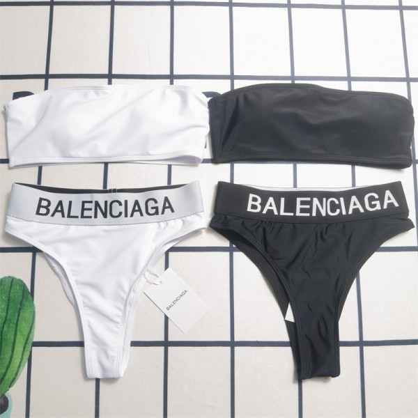 バレンシアガ ブランドビキニレディース 上下セット 水着 balenciaga スイムウェア セクシー パット入れ 三角ビキニ 体型カバー おしゃれ温泉 海辺へ 女 水着