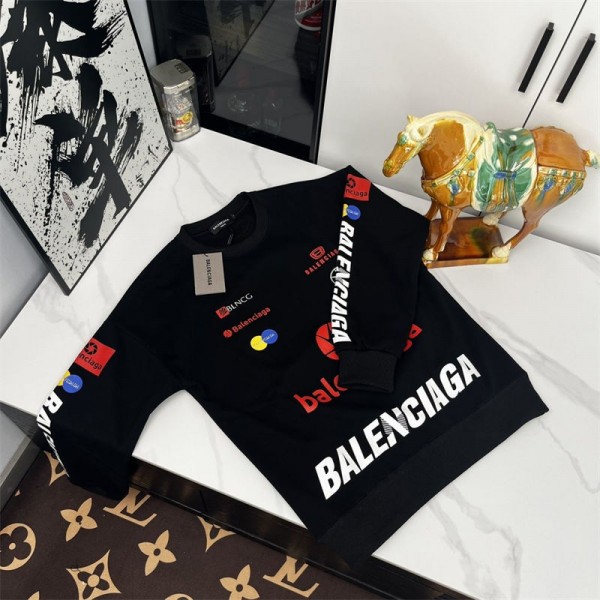 Balenciaga バレンシアガハイブランドプルオーバーパーカー 裏起毛 スウェットハイブランド秋冬レディースメンズプルオーバーブランドメンズ 服 コピー L - 4XL