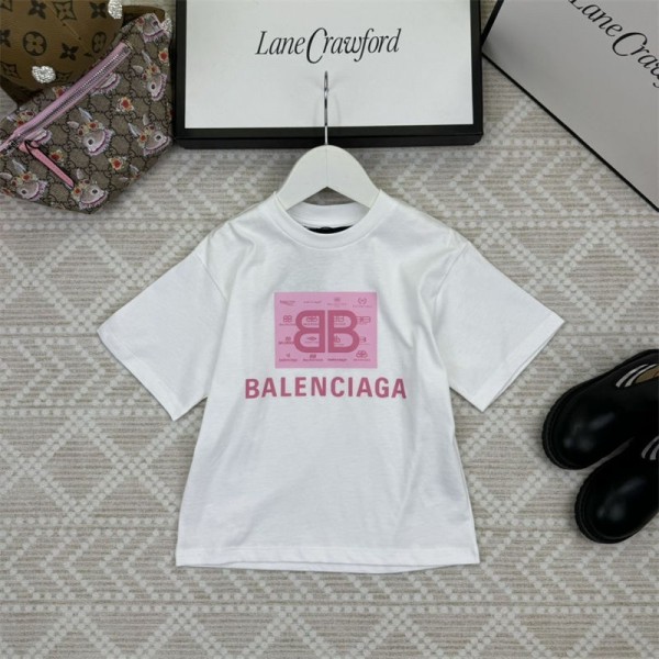 Balenciaga バレンシアガ夏tシャツ 子供服 ブランドかわいいブランド 服 コピー 激安屋20代 30代40代tシャツ 激安パロディtシャツ ユニセック ブランド 90¬160cm