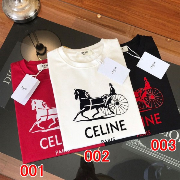 CELINE セリーヌ tシャツ 上着 ブランド 半袖tシャツ ブランド 服 コピー 激安屋Tシャツ トップス ペアカップル 20代 30代40代tシャツ 激安 パロディ 韓国 メンズ レディース ペアルック