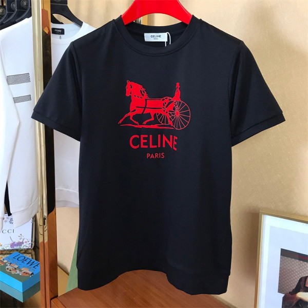 CELINE セリーヌ tシャツ 上着 ブランド 半袖tシャツ ブランド 服 コピー 激安屋Tシャツ トップス ペアカップル 20代 30代40代tシャツ 激安 パロディ 韓国 メンズ レディース ペアルック