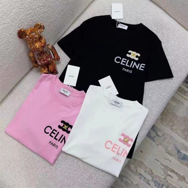 CELINE Tシャツ ハイブランド夏ブランドtシャツオーバーサイズブランドtシャツ上着カジュアル大人の上質Tシャツ