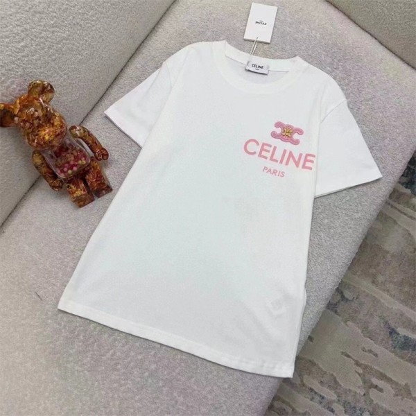 CELINE Tシャツ ハイブランド夏ブランドtシャツオーバーサイズブランドtシャツ上着カジュアル大人の上質Tシャツ