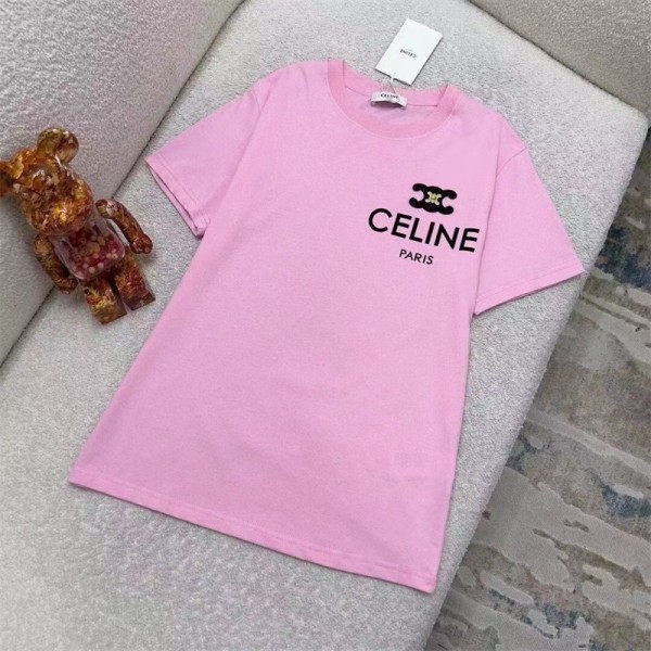 CELINE Tシャツ ハイブランド夏ブランドtシャツオーバーサイズブランドtシャツ上着カジュアル大人の上質Tシャツ