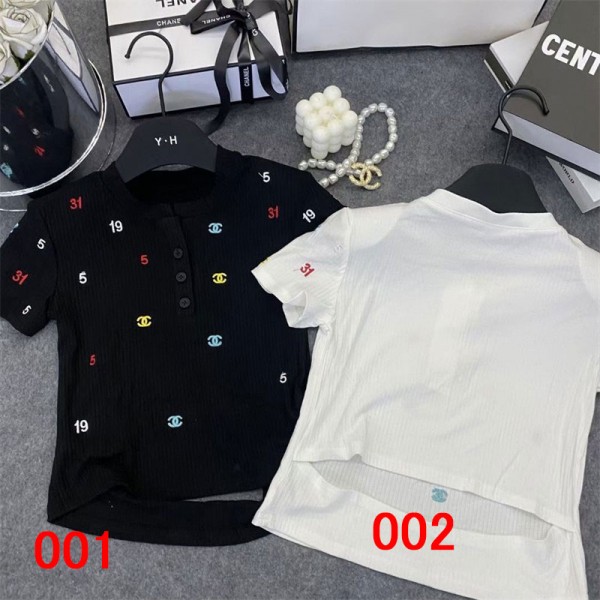 Chanel シャネルtシャツハイブランド夏ハイブランド半袖tシャツ男女兼用Tシャツカットソーペアカップル20代 30代40代tシャツ 35 - 55KG適用 激安パロディ 2色