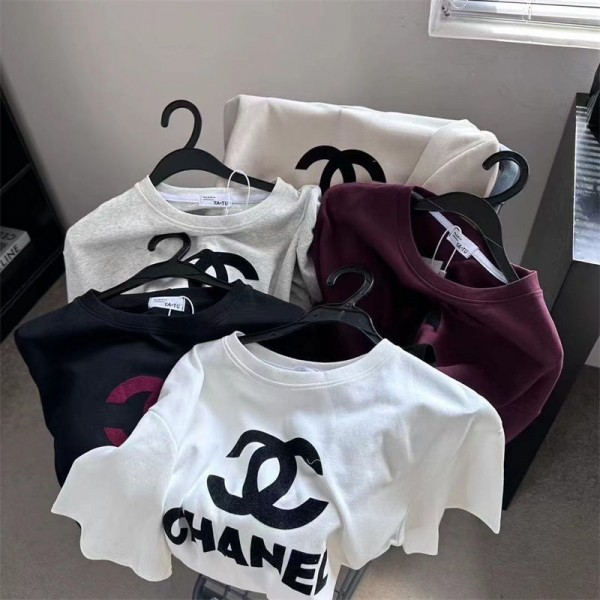 Chanel シャネル ブランド半袖tシャツ ブランドtシャツ オーバーサイズ 夏tシャツ ブランド かわいい トップス tシャツ高品質 オシャレ 上着