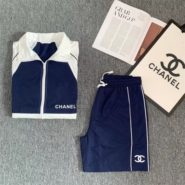 ブランド シャネル 春夏 スポーツウェア 2点セット Chanel ジャージ レディース ショートパンツ 上下セット 長袖スウェット ゆったり スエット カジュアル スポーツ 部屋着 ゆったり 大きいサイズ