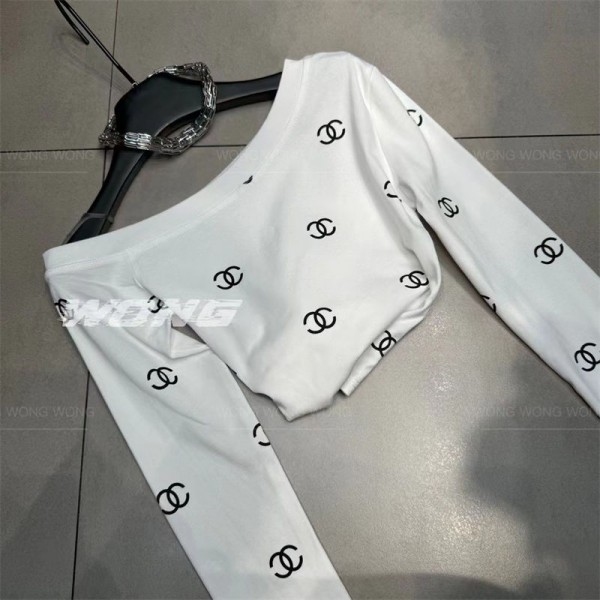 Chanel シャネルブランドtシャツ 秋 カットソー コピー長袖tシャツブランドかわいい20代 30代40代tシャツ 激安パロディ大人の上質Tシャツ 春秋