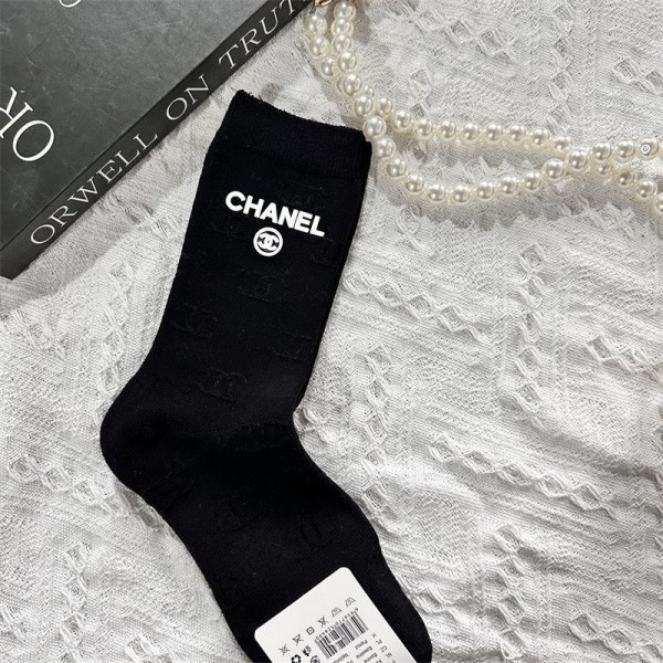 Chanel シャネル ハイブランド ソックス 綿製レディース向け 靴下 かわいい 2点セット 浅口ソックス 女の子好き 韓国ブランドソックス 男女兼用 ファッション