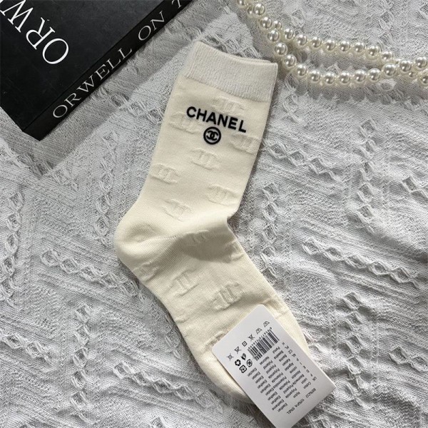 Chanel シャネル ハイブランド ソックス 綿製レディース向け 靴下 かわいい 2点セット 浅口ソックス 女の子好き 韓国ブランドソックス 男女兼用 ファッション