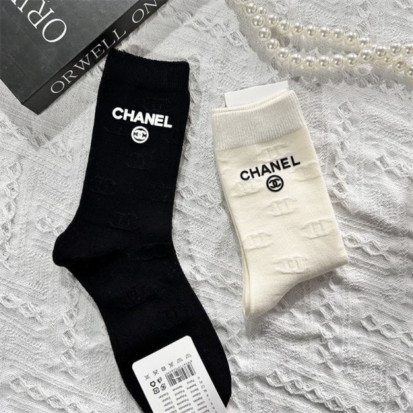 Chanel シャネル ハイブランド ソックス 綿製レディース向け 靴下 かわいい 2点セット 浅口ソックス 女の子好き 韓国ブランドソックス 男女兼用 ファッション