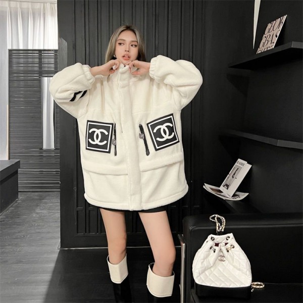 Chanel シャネルブランドもこもこ ボアコート レディース 厚手コート フリース ボアジャケット 防寒 暖かい ボアコート S - L ドロップショルダー アウター ゆったり カジュアル 可愛い 普段着 通勤 秋冬