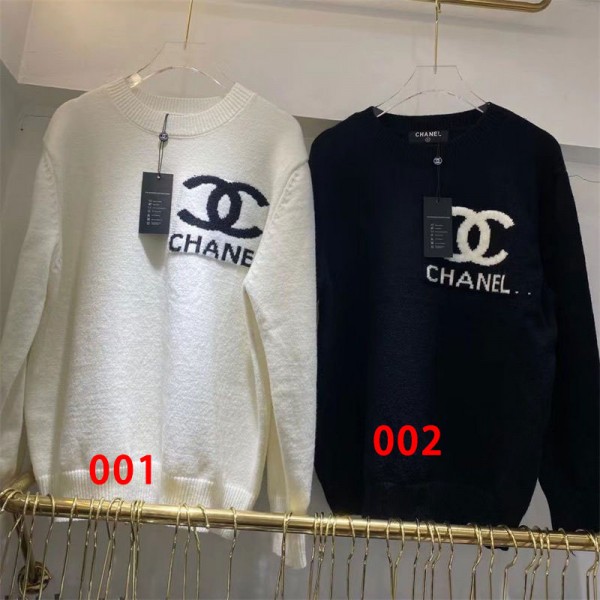 シャネル ブランド ニット レディース セーター Chanel トップス 長袖 クルーネック 春 秋 冬 ニュールック 重ねる着便利 着回しやすい 着痩せ 高伸縮 リブ カットソー ニットソー インナー カジュアルS - XL