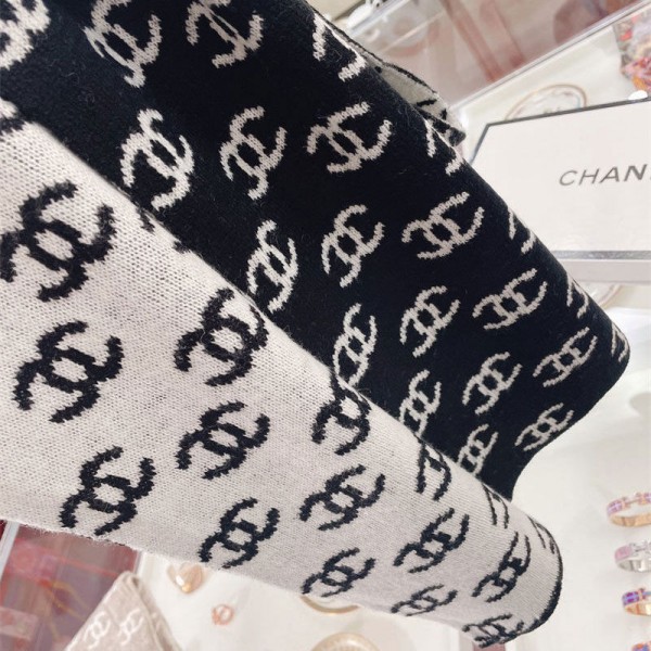 Chanel シャネルハイブランド 秋冬 マフラーメンズ 大判ショール 暖かいブランドパロディ ストール 激安男女兼用 リバーシブルマフラー 肩掛け