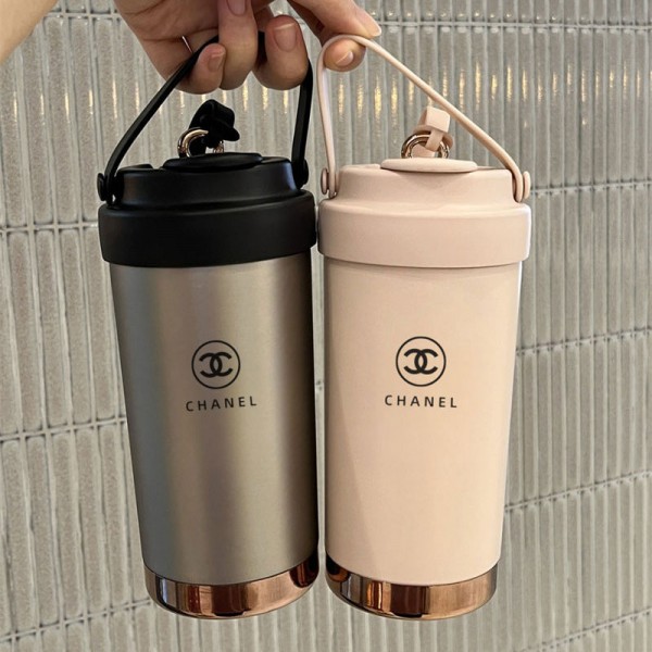 ハイブランド Chanel 水筒 マグボトル シャネル コーヒーカップ 316ステンレス 直飲み 真空断熱 保冷 保温 軽量 ストラップ付き ステンレスボトル マグボトル おしゃれ