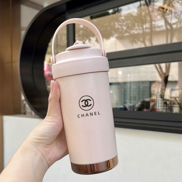 ハイブランド Chanel 水筒 マグボトル シャネル コーヒーカップ 316ステンレス 直飲み 真空断熱 保冷 保温 軽量 ストラップ付き ステンレスボトル マグボトル おしゃれ