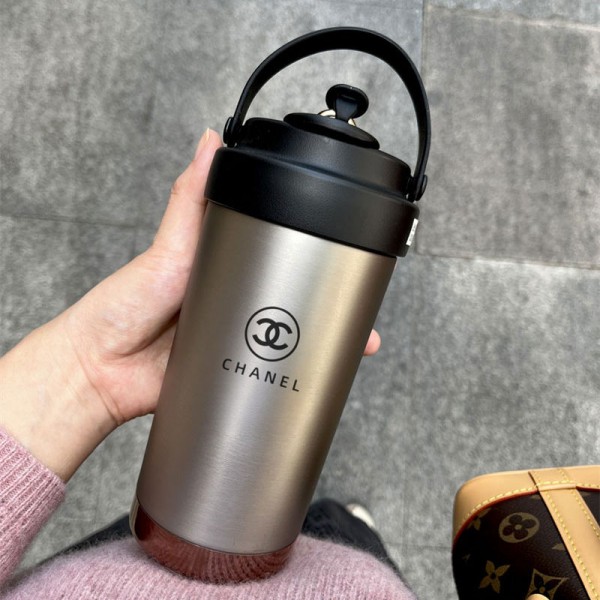 ハイブランド Chanel 水筒 マグボトル シャネル コーヒーカップ 316ステンレス 直飲み 真空断熱 保冷 保温 軽量 ストラップ付き ステンレスボトル マグボトル おしゃれ