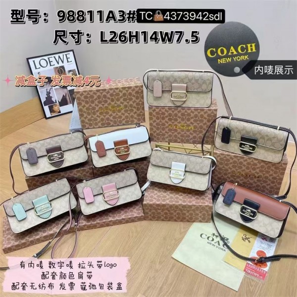 Coach コーチ肩掛けバッグブランドショルダーバッグ レディース 小さめ 肩掛けバッグ ミニバッグ 肩掛け 斜めがけ 多層 防水 軽量 大容量 レザー ショルダーストラップ