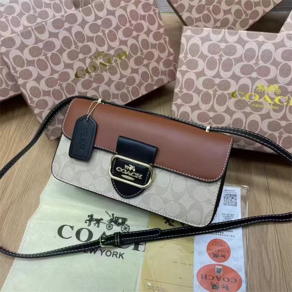 Coach コーチ肩掛けバッグブランドショルダーバッグ レディース 小さめ 肩掛けバッグ ミニバッグ 肩掛け 斜めがけ 多層 防水 軽量 大容量 レザー ショルダーストラップ