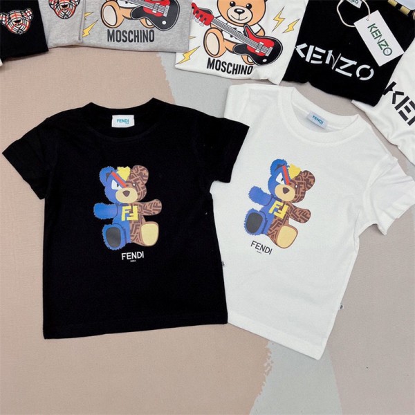 FENDI フェンディ ブランド 子供服 Tシャツ 半ズボン ハーフパンツ 2点セット ファッション スーツ 90 - 160cm