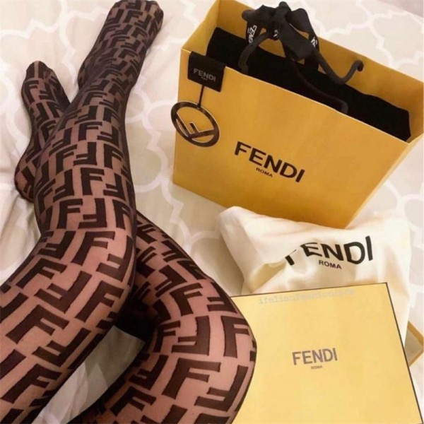 ブランド Fendi フェンディ女性用網タイツ、高弾力 FF柄 ハイウエスト メッシュ タイツ、おしゃれ ストッキング タイツ セクシー クラブ ストッキング ために パーティー cosplayや制服用