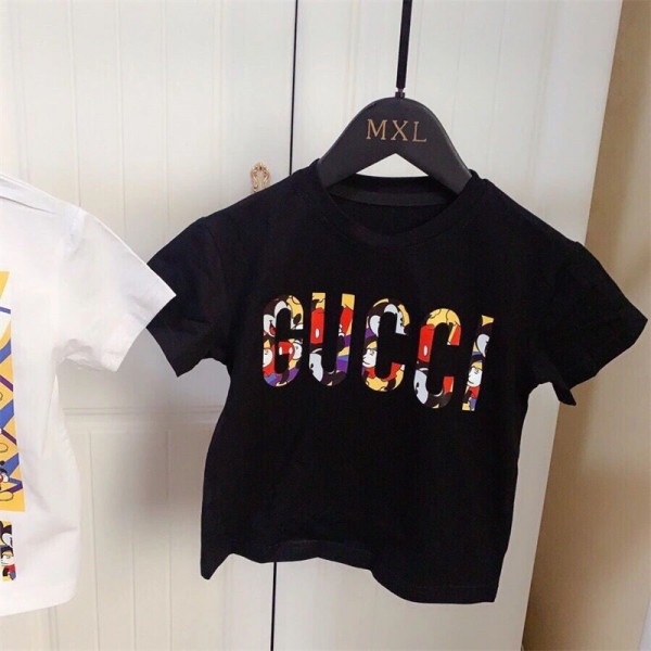 ブランド Gucci グッチ Tシャツ 子供服 男の子 ボーイズ キッズウェア ジュニア ベビー 夏 100％綿  半袖 薄手 部屋着 アウトドア ルームウェア カジュアル おしゃれ 100-150cm