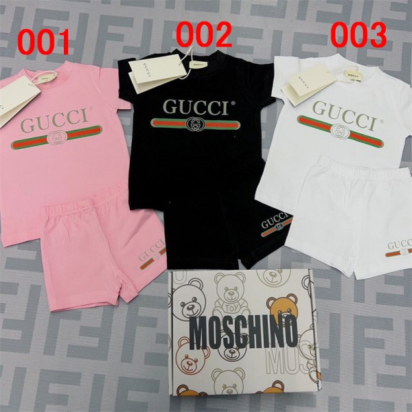 Gucci グッチ 子供服 男の子 セットアップ 夏服 半袖 Tシャツ ハイブランド キッズ服 ハーフパンツ 上下セット 子供 ジャージ 上下セット ガールズ カジュアル 韓国 お洒落  半袖スウェット セットアップ キッズ 出産祝い 子供の日プレゼント