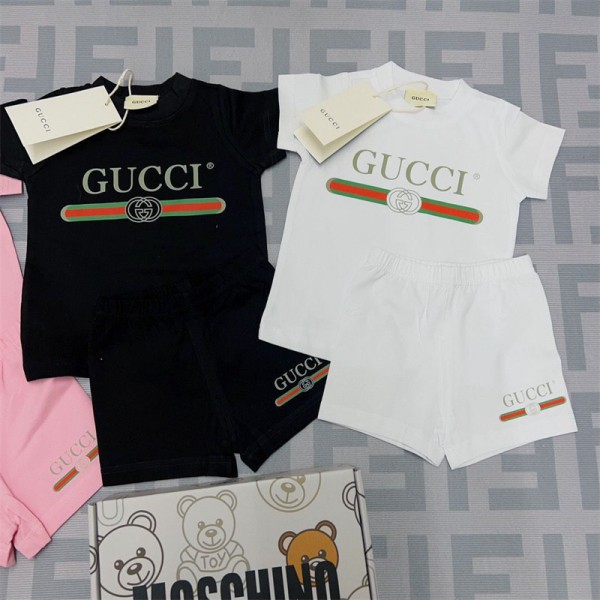 Gucci グッチ 子供服 男の子 セットアップ 夏服 半袖 Tシャツ ハイブランド キッズ服 ハーフパンツ 上下セット 子供 ジャージ 上下セット ガールズ カジュアル 韓国 お洒落  半袖スウェット セットアップ キッズ 出産祝い 子供の日プレゼント