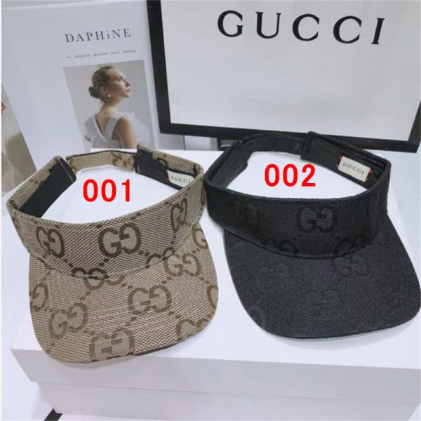 Gucci ブランド 野球帽 メンズ グッチ バイザーキャップ レディース 夏のキャップ ブランド帽子 日焼け止め ハイブランド 帽子 ブランド レディース サイズ調整可能