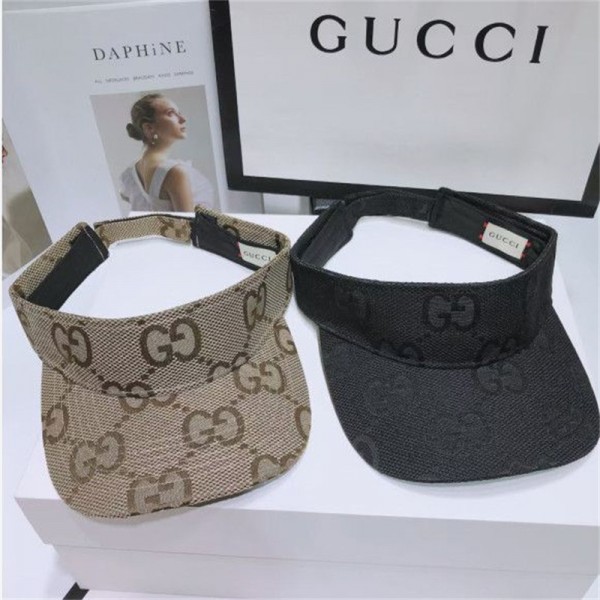 Gucci ブランド 野球帽 メンズ グッチ バイザーキャップ レディース 夏のキャップ ブランド帽子 日焼け止め ハイブランド 帽子 ブランド レディース サイズ調整可能