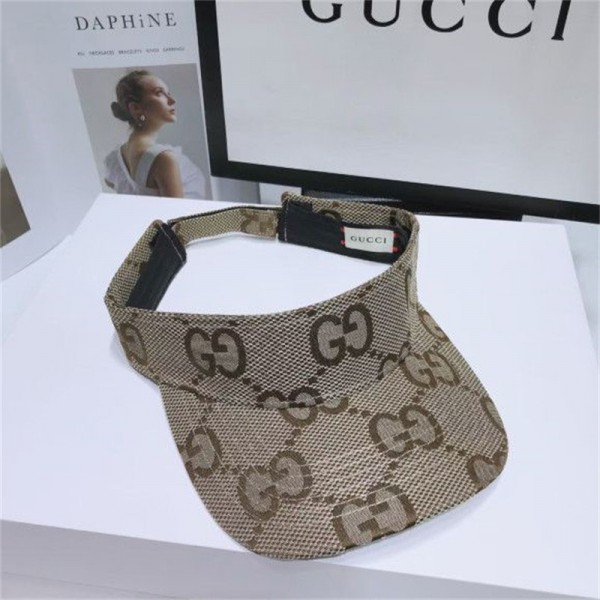 Gucci ブランド 野球帽 メンズ グッチ バイザーキャップ レディース 夏のキャップ ブランド帽子 日焼け止め ハイブランド 帽子 ブランド レディース サイズ調整可能