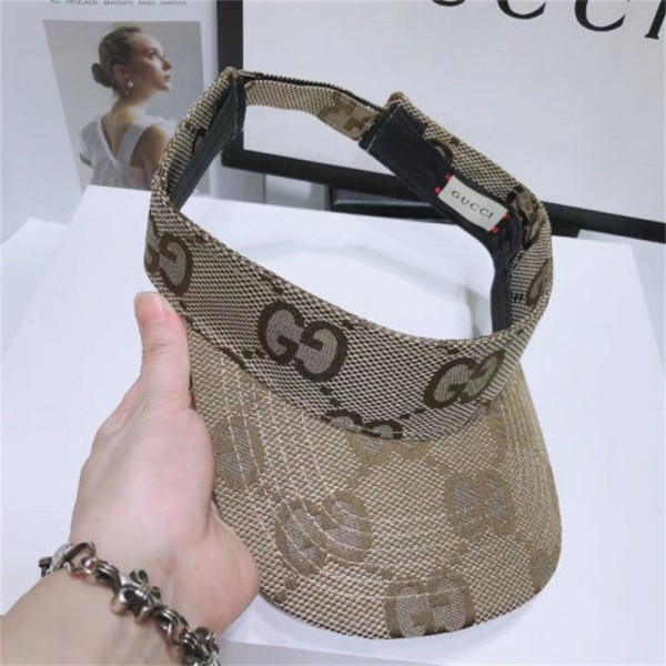 Gucci ブランド 野球帽 メンズ グッチ バイザーキャップ レディース 夏のキャップ ブランド帽子 日焼け止め ハイブランド 帽子 ブランド レディース サイズ調整可能