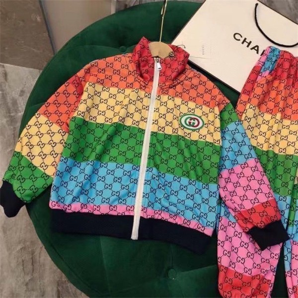 ブランド Gucci 子供服 男の子 ジャージ 上下セット グッチ キッズ服 長袖 スウェット 裏起毛 ロングパンツ 2点セット セットアップ スポーツウェア 運動着 軽量 防風 春秋 カジュアル 100-160cm