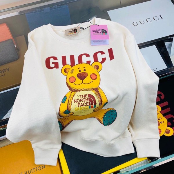 Gucci グッチ ブランドパーカー 子供服 トップス キッズ 裏起毛 裏ボア 長袖スウェット 子供服 プルオーバー 厚手 暖かい 防寒服 インナー ゆったり 女の子 男の子 通学 通園 黒 白 100 110 120 130 140 150 160