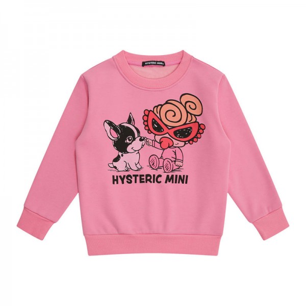 HYSTERIC ヒステリック ハイブランド パーカー 子供服 ロングTシャツ キッズ トレーナー 綿 トップス 長袖 上着 丸襟 子供服 春秋冬 絣染め お洒落 スタンドカラー 90 100 110 120 130 140 150 160cm