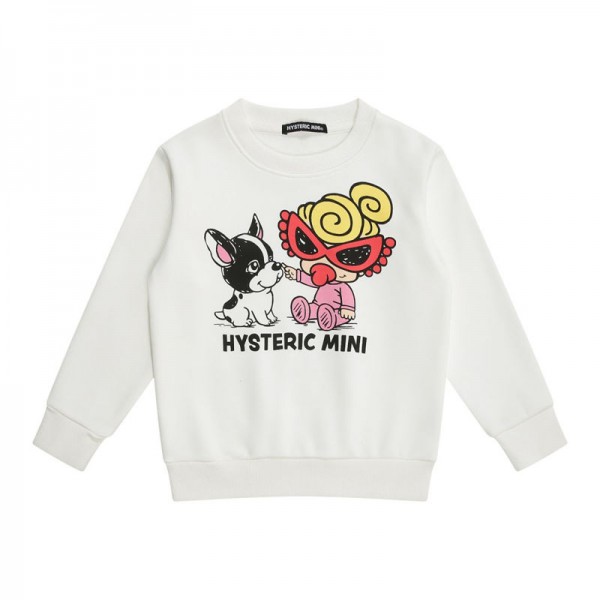 HYSTERIC ヒステリック ハイブランド パーカー 子供服 ロングTシャツ キッズ トレーナー 綿 トップス 長袖 上着 丸襟 子供服 春秋冬 絣染め お洒落 スタンドカラー 90 100 110 120 130 140 150 160cm