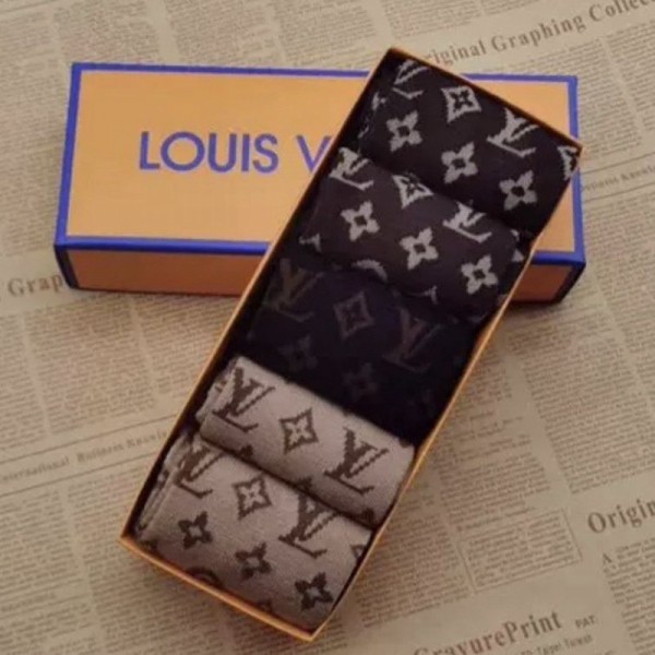 ルイヴィトン ブランドストッキング 靴下パロディ風 LOUIS VUITTON 靴下 ソックス 5足セット春秋夏 薄い 防臭 吸汗ソックス コーデ おしゃれ 肌に優しい ハイブランドソックス