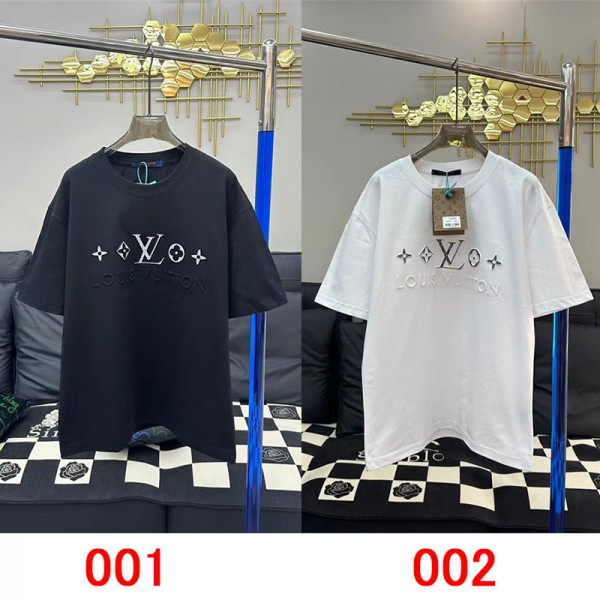 Lv ルイヴィトンブランドtシャツ上着カジュアルブランド 服 コピー 激安屋20代 30代40代tシャツ 激安パロディtシャツ ユニセック ブランド 2色  M - 3XL