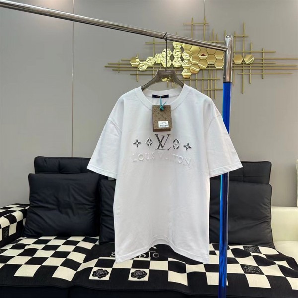 Lv ルイヴィトンブランドtシャツ上着カジュアルブランド 服 コピー 激安屋20代 30代40代tシャツ 激安パロディtシャツ ユニセック ブランド 2色  M - 3XL