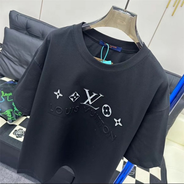 Lv ルイヴィトンブランドtシャツ上着カジュアルブランド 服 コピー 激安屋20代 30代40代tシャツ 激安パロディtシャツ ユニセック ブランド 2色  M - 3XL