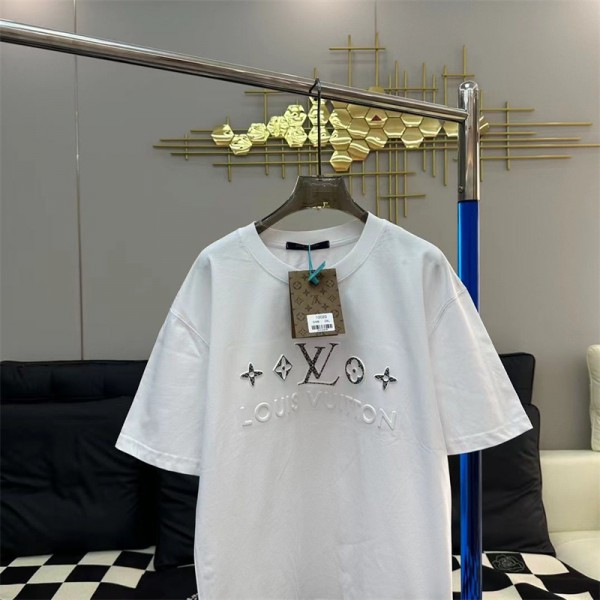 Lv ルイヴィトンブランドtシャツ上着カジュアルブランド 服 コピー 激安屋20代 30代40代tシャツ 激安パロディtシャツ ユニセック ブランド 2色  M - 3XL