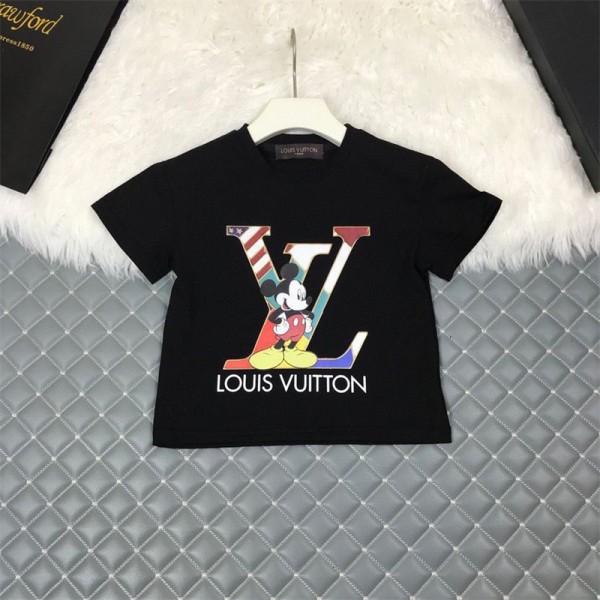 LV ルイヴィトン ディズニー ブランド 子供服 Tシャツ 半袖 2点セット 半パンツ  ファッション 2色 90 - 160cm