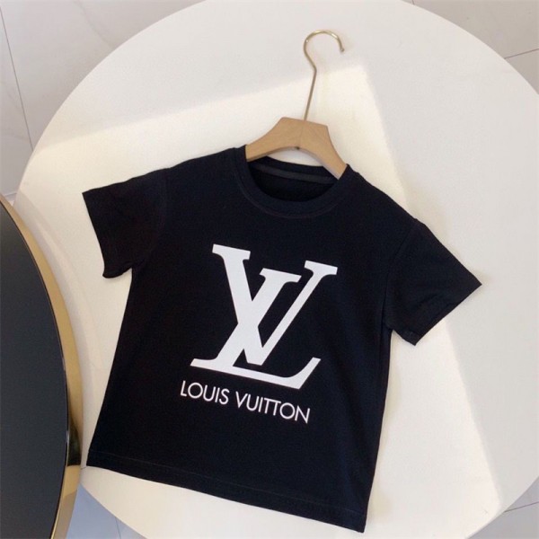 LV ルイヴィトン子供Ｔシャツ ハイブランド春夏Tシャツ キッズ服ブランドかわいいブランドTシャツ上着カジュアルの上質Tシャツ 2色  100 - 160cm