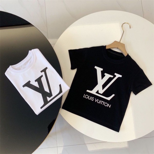 LV ルイヴィトン子供Ｔシャツ ハイブランド春夏Tシャツ キッズ服ブランドかわいいブランドTシャツ上着カジュアルの上質Tシャツ 2色  100 - 160cm